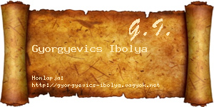 Gyorgyevics Ibolya névjegykártya